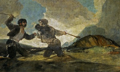 Francisco-Goya-okładajacy-się-kijami