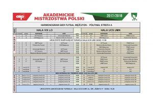 Szczegółowy hamonogram meczów (fot. https://www.facebook.com/AMPFutsalTorun)