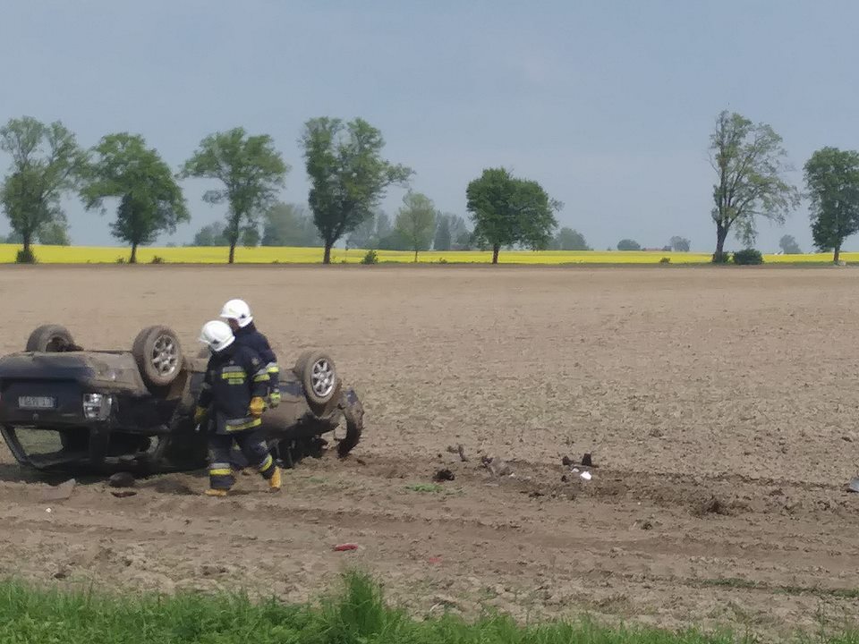 Wypadek na drodze krajowej nr 91 (fot. Marcin Lewicki)